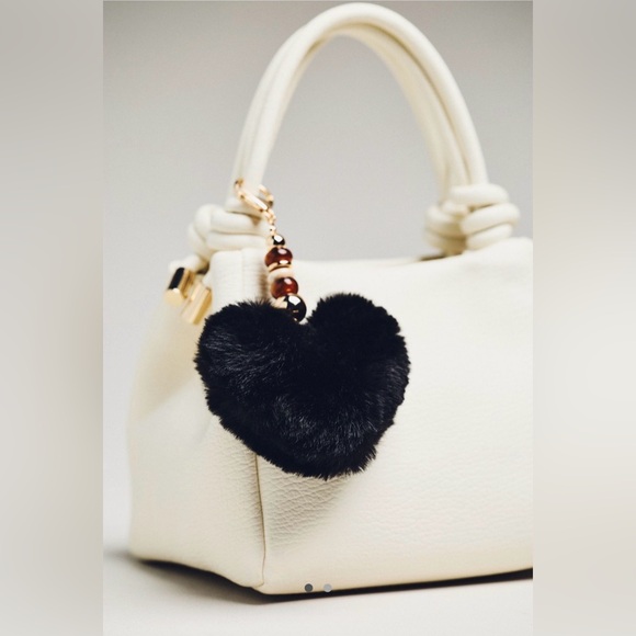 Anthropologie Accessories - NWT Anthropologie Faux Fur Heart Bag Charm